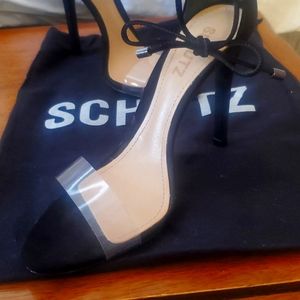 Schutz 7.5  Black Transparent front heels